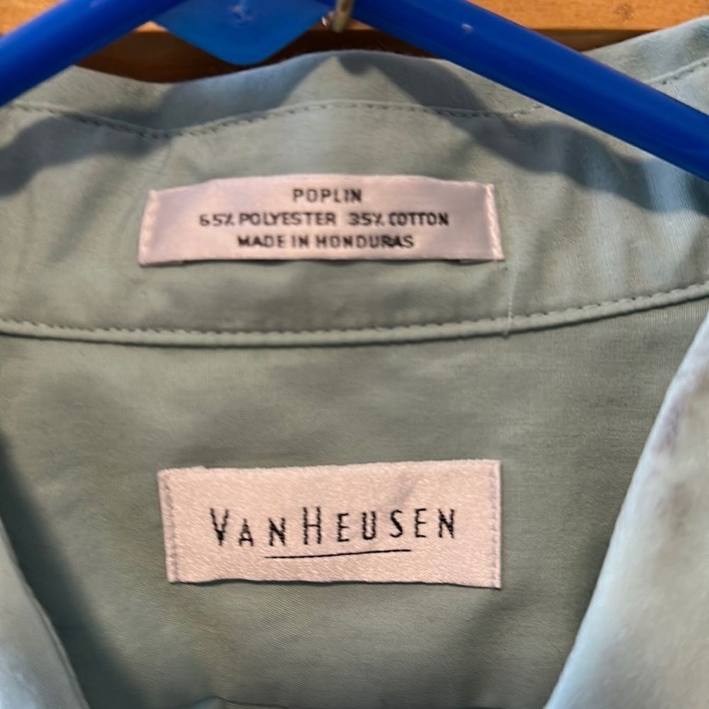 Van Heusen mint green dress shirt button up with pocket on left side